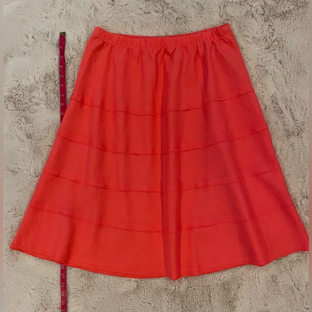 NWOT Soft Surroundings Salmon Linen Skirt